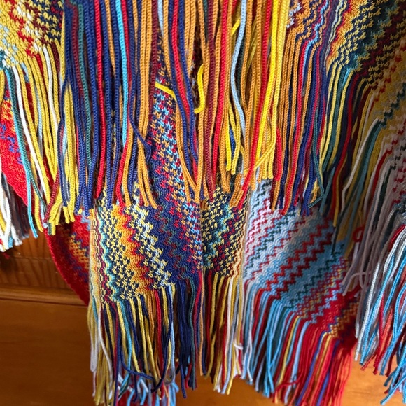 Missoni Colorful Striped Poncho with Fringe - Picture 4 of 4